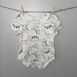 Baby Essentials Dino Print Bodysuit - Cream and Black